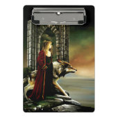 Wolf Fantasy Blonde Sorceress Mini Klemmbrett (Vorderseite)