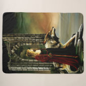 Wolf Fantasy Blonde Sorceress Sherpadecke (Vorderseite (Horizontal))