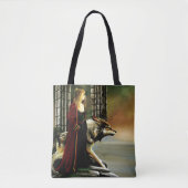 Wolf Fantasy Blonde Sorceress Tasche (Vorderseite)
