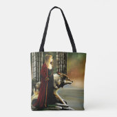 Wolf Fantasy Blonde Sorceress Tasche (Rückseite)