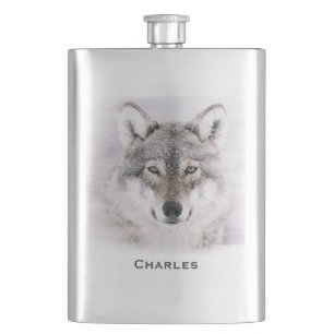 Wolf Farbe Farbe Custom Flask Flachmann