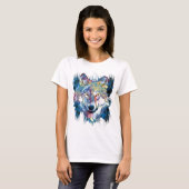Wolf | Farbiger Wolf Zeichnend | Abstrakte Malerei T-Shirt (Vorne ganz)