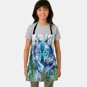 Wolf | Farbiger Wolf Zeichnend | Wasserfarbe Schürze (Insitu)