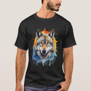 Wolf farbiges Thema T-Shirt