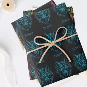 Wolf Fenrier Wrapping Paper Set 3 Geschenkpapier Set