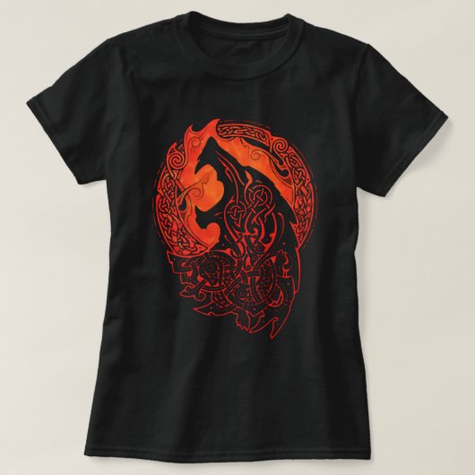 Wolf Fenrir Wikinger T-Shirt (Design vorne)
