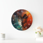 Wolf Feuer und Eis Große Wanduhr (Zuhause)
