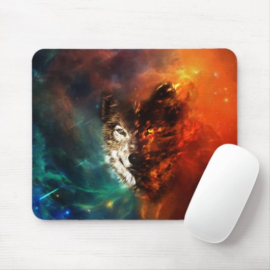 Wolf Feuer und Eis Mousepad (Mit Mouse)