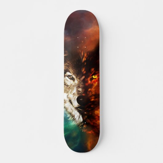 Wolf Feuer und Eis Skateboard (Vorne)