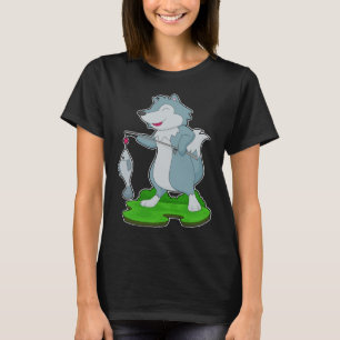 Wolf Fisher Angelrute Fischen T-Shirt