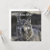Wolf Flat Grußkarte Karte (Vorderseite/Rückseite Beispiel)