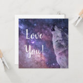 Wolf Flat Grußkarte Karte (Vorderseite/Rückseite Beispiel)