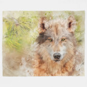Wolf Fleece Blanket (Vorderseite (Horizontal))