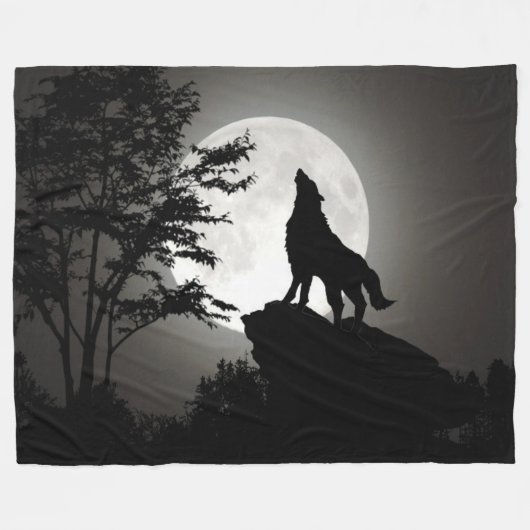 Wolf Fleece Blanket (Vorderseite (Horizontal))
