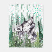 Wolf Fleece Blanket | Farbenfrohe Wolf Fleece Blan (Vorderseite)