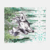 Wolf Fleece Blanket | Farbenfrohe Wolf Fleece Blan (Vorderseite (Horizontal))
