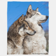 Wolf-Fleece-Decke