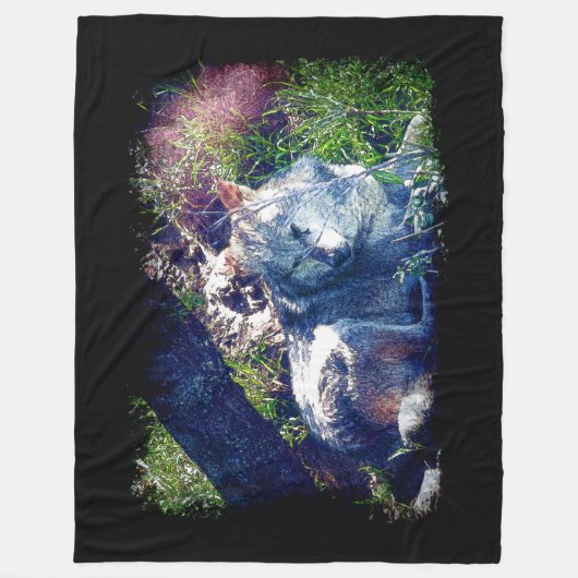 Wolf Fleecedecke (Vorderseite)