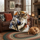 Wolf Fleecedecke