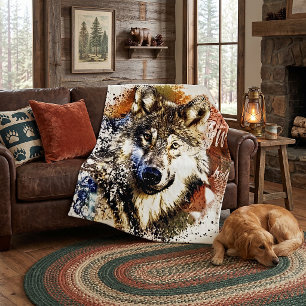 Wolf fleecedecke