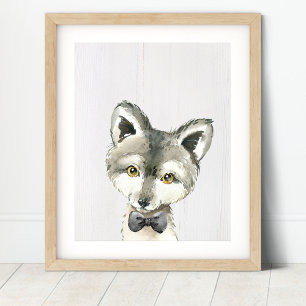 Wolf Fliege Woodland-Kinderzimmer-Kunst drucken Poster