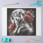 Wolf Floral Moon Seidenpapier (Basteln)