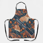 Wolf Floral Personalisiertes Muster Schürze (Vorderseite)