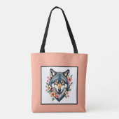 Wolf Floral Shoulder Tasche (Rückseite)