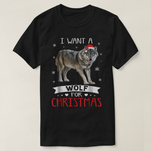Wolf for Christmas Cute Holiday Design T-Shirt (Design vorne)