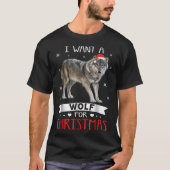 Wolf for Christmas Cute Holiday Design T-Shirt (Vorderseite)