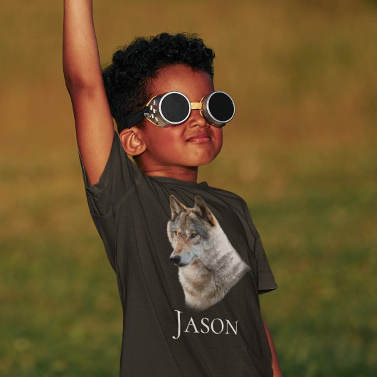 Wolf Forest Head Art Personalisierter T - Shirt