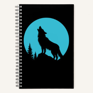 Wolf Forest Nature Outdoor Wildlife Silhouette Notizblock