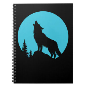 Wolf Forest Nature Outdoor Wildlife Silhouette Notizblock
