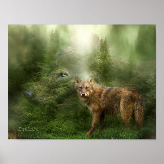 Wolf - Forest Spirit Art Poster/Print Poster (Vorne)