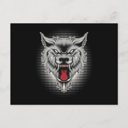 Wolf Forest Wolves Wildtier Moon Fun Tier Postkarte (Vorderseite)