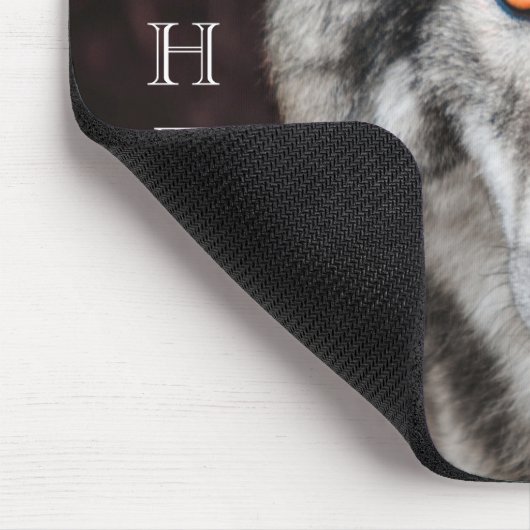 Wolf Foto Personalisierter Name Mousepad (Ecke)