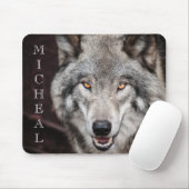 Wolf Foto Personalisierter Name Mousepad (Mit Mouse)