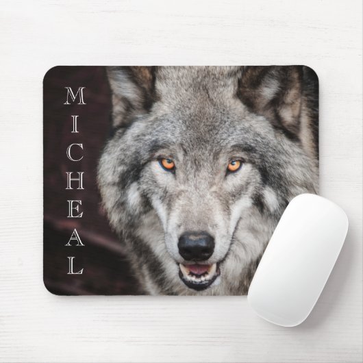 Wolf Foto Personalisierter Name Mousepad (Mit Mouse)