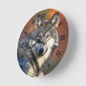 Wolf-Fotografie Runde Wanduhr (Winkel)