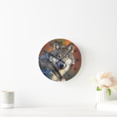 Wolf-Fotografie Runde Wanduhr (Zuhause)