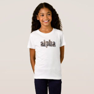 Wolf Fotografie Wildlife Nature Alpha Typografie T-Shirt