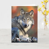Wolf Fotografien Bild Ich liebe dich Karte (Gelbe Blume)