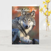 Wolf Fotograph Happy Vatertag Karte (Gelbe Blume)