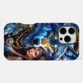 Wolf & Frau Fantasy iPhone Hülle (Rückseite (Horizontal))