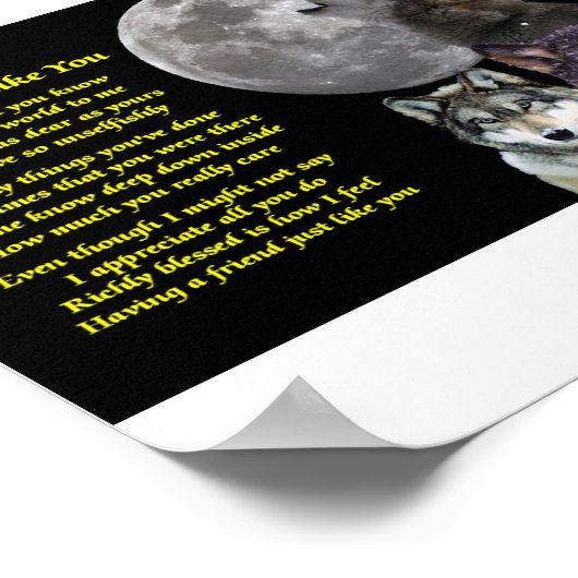 Wolf - Freundgedicht Poster (Ecke)