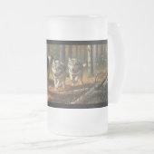 Wolf-Frostglas-Tasse Stil 1 Mattglas Bierglas (VorderseiteRechts)