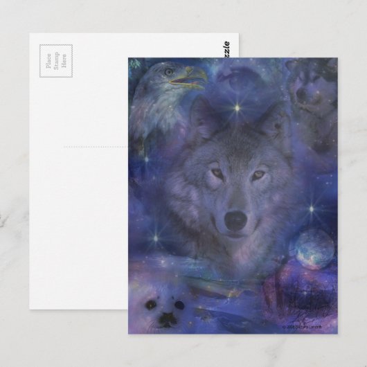 Wolf - Führer des Pakets Postkarte (Vorne/Hinten)