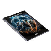 Wolf Full Moon Notebook Notizblock (Rechte Seite)