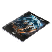Wolf Full Moon Notebook Notizblock (Linke Seite)