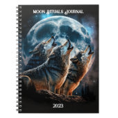 Wolf Full Moon Notebook Notizblock (Vorderseite)